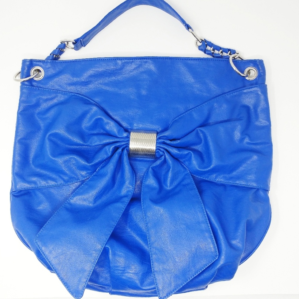 Bueno Women's 'Sophia' Bow Front Shoulder Bag Blue
